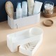 Non-perforated Rotatable Bathroom Organizer Wall Mounted Kitchen Storage Shelf Shower Shampoo Holder Storage Baskets For Home