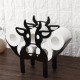 Black Cow Elk Sun Flower Toilet Roll Holder Paper Bathroom Standing Storage