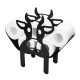 Black Cow Elk Sun Flower Toilet Roll Holder Paper Bathroom Standing Storage