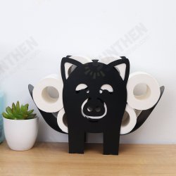 Black Toilet Paper Holder Metal Pig Shape Tissue Storage Rack Black Toilet Paper Holder Metal Pig Shape Tissue Storage Rack