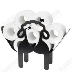 Black Toilet Paper Holder Metal Sheep Shape Tissue Storage Rack Black Toilet Paper Holder Metal Sheep Shape Tissue Storage Rack