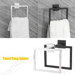 Chrome Modern Bathroom Wall Accessories Square Towel Ring Holder Rack Chrome Modern Bathroom Wall Accessories Square Towel Ring Holder Rack