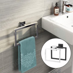 Chrome Modern Bathroom Wall Accessories Square Towel Ring Holder Rack Chrome Modern Bathroom Wall Accessories Square Towel Ring Holder Rack