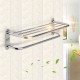 Chrome Stylish Bathroom Wall Mounted Towel Rail Holder Shelf Storage Rack