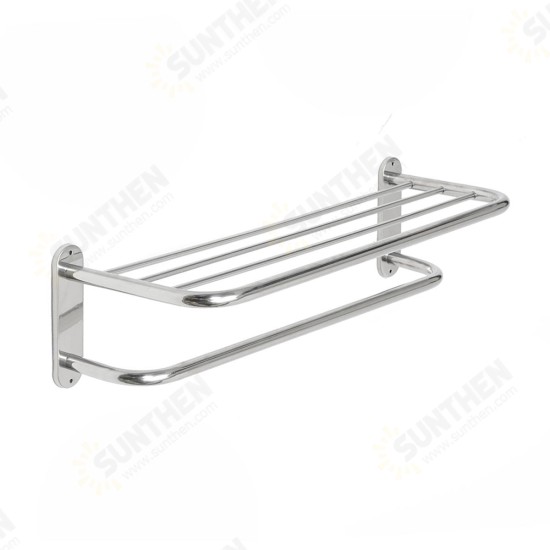 Chrome Stylish Bathroom Wall Mounted Towel Rail Holder Shelf Storage Rack