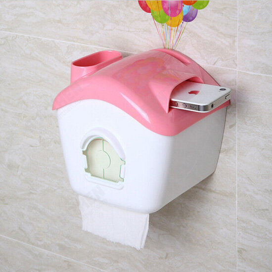 Creative Toilet Roll Paper Holder Paper Box With Mobile Phone Rack