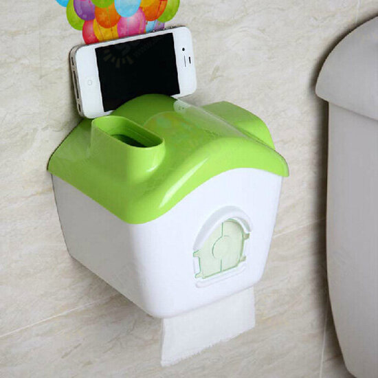 Creative Toilet Roll Paper Holder Paper Box With Mobile Phone Rack