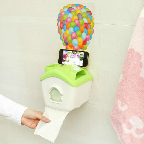 Creative Toilet Roll Paper Holder Paper Box With Mobile Phone Rack