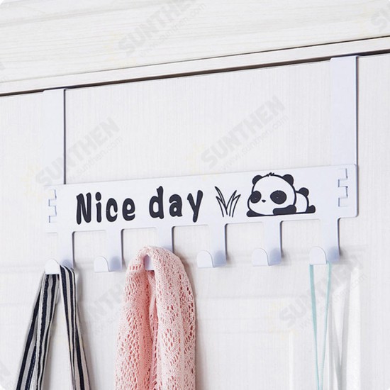 Detachable 6 Hooks Door Hanger Cartoon Clothes Bags Organizer Wall Hanging Storage Rack Holder Hook