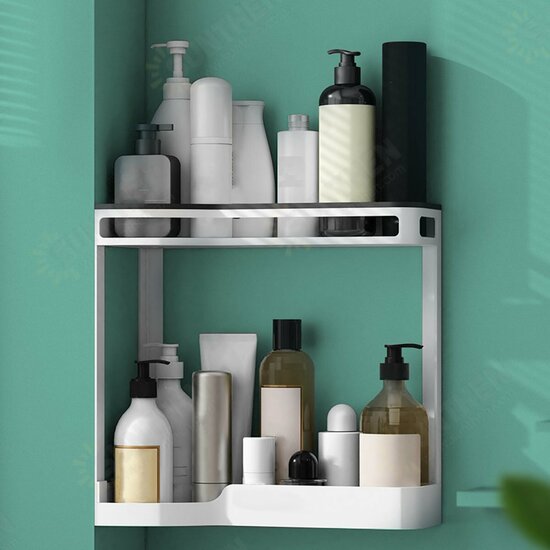 Drainable Wall Shelves High Capacity Storage Rack Bathroom Organizer Home Storage For Toilet Kitchen Bathroom