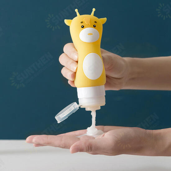 Home Bathroom Silicone Cute Animal Shape Portable Travel Shower Lotion Storage Bottles