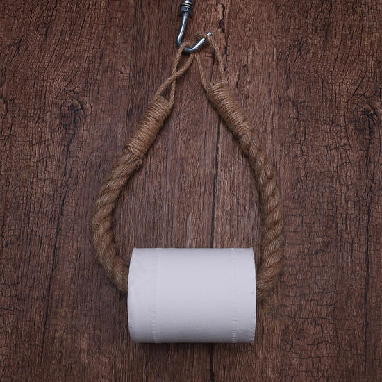 Industrial Towel Ring Holder Steampunk Hemp Rope Vintage Toilet Roll Tissue Holder