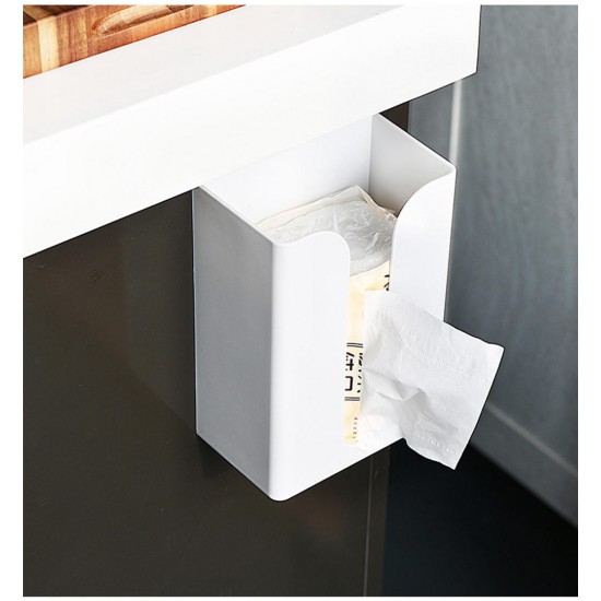 Japanese Style Portable Traceless Toilet Paper Holder Household Tissue Box Plastic Toilet Towel Holder-White