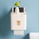 3 in 1 Waterproof Wall Mounted Bathroom Tissue Box Roll Issue Facial Tissue Dispenser Adhesive Hanging Cell Phone Holder