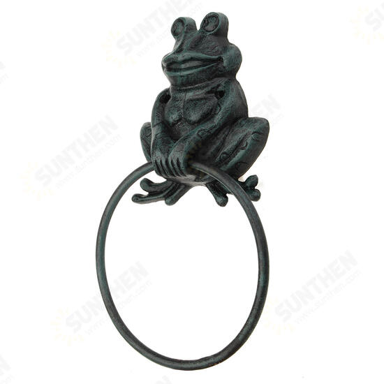 Rustic Industrial Tap Rings Rack Wrought Iron Vintage Round Hanging Black Metal Towel Holder Bathroom Kitchen Hanger