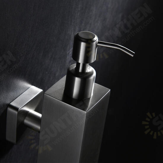 Stainless Steel Hand Soap Dispenser Liquid Bottle Holder Wall Mounted Bathroom Storage