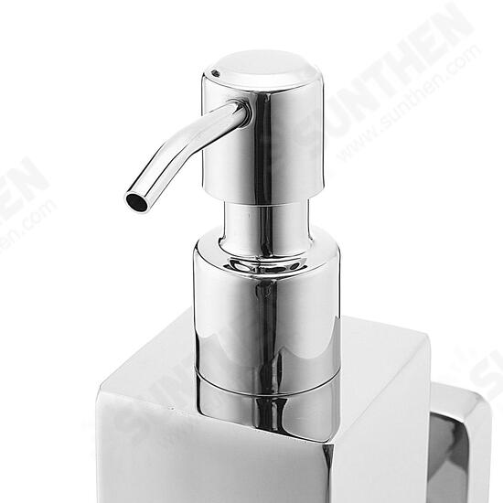 Stainless Steel Hand Soap Dispenser Liquid Bottle Holder Wall Mounted Bathroom Storage