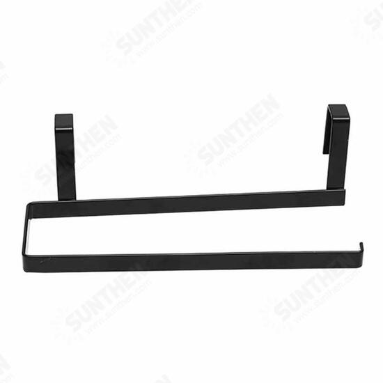 Stainless Steel Roll Paper Rack Restaurant Kitchen Cabinet Door Back Type Towel Cloth Rack Hanger