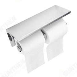 Stainless Steel Toilet Paper Double Roll Holder Bathroom Wall Mount Paper Shelf Holder Home Stainless Steel Toilet Paper Double Roll Holder Bathroom Wall Mount Paper Shelf Holder Home