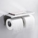 Stainless Steel Toilet Paper Double Roll Holder Bathroom Wall Mount Paper Shelf Holder Home