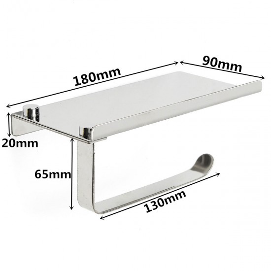 Stainless Steel Toilet Roll Tissue Stand Paper Holder Wall Mounted for Home Bathroom Paper Hook