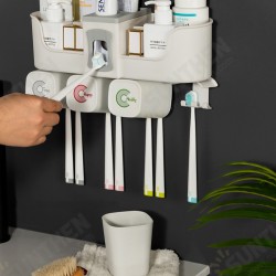 Toothbrush Holder Mulitfunction Wall Toothpaste Squeezer Dispenser for Bathroom Accessories Storage Rack Toothbrush Holder Mulitfunction Wall Toothpaste Squeezer Dispenser for Bathroom Accessories Storage Rack