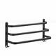 Towel Hanger Wall Mounted 30-50 CM Towel Rack Bathroom Aluminum Black Towel Bar