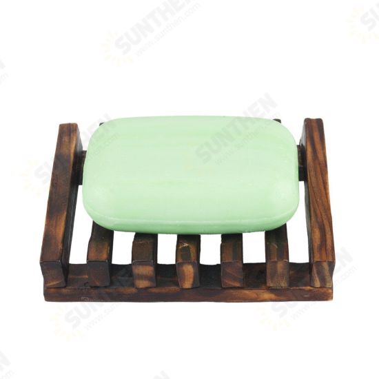 10.8x8x2.5cm Wooden Handmade Bathroom Soap Dish Sink Sponge Holder Sundries Rack