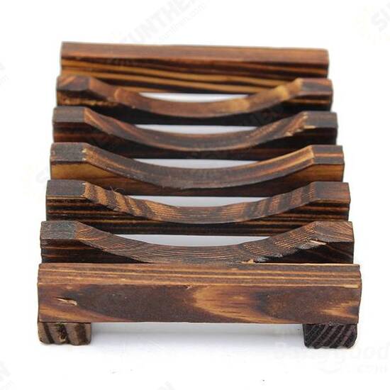 10.8x8x2.5cm Wooden Handmade Bathroom Soap Dish Sink Sponge Holder Sundries Rack