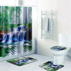 1/3/4Pcs Shower Curtain Bath Mat Toilet Lid Bath Carpet Bath Rugs Carpet 1/3/4Pcs Shower Curtain Bath Mat Toilet Lid Bath Carpet Bath Rugs Carpet