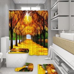 180X180CM Forest Waterproof Shower Curtain Bathroom Toilet Lid Seat Cover Bath Mat Pad Set 180X180CM Forest Waterproof Shower Curtain Bathroom Toilet Lid Seat Cover Bath Mat Pad Set