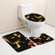 180x180 Waterproof Christmas Elk Shower Curtain Set Non-slip Bath Mat Toilet Lid Cover Floor Mat Set