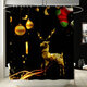 180x180 Waterproof Christmas Elk Shower Curtain Set Non-slip Bath Mat Toilet Lid Cover Floor Mat Set