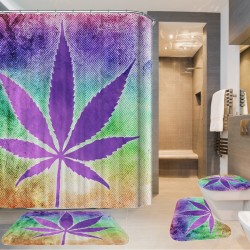 180x180CM Hemp Leaf Printing Waterproof Shower Curtain Anti-rust Moisture-proof Bath Math Set 180x180CM Hemp Leaf Printing Waterproof Shower Curtain Anti-rust Moisture-proof Bath Math Set