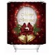 180x180CM Polyester Red Bow Bells Shower Curtain Waterproof Bath Curtain