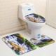 180x180CM Waterfall Printing Waterproof 3PCS Toilet Cover Mat Non-Slip Rug Set