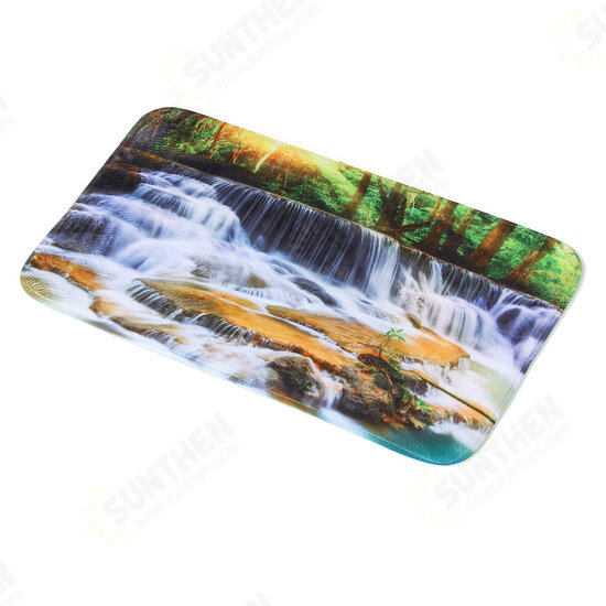 180x180CM Waterfall Printing Waterproof 3PCS Toilet Cover Mat Non-Slip Rug Set