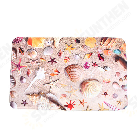 3 Sets Starfish Shell Toilet Carpet Bathroom Non-Slip Pad Toilet Seat Cushion Fabric