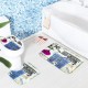 3 Sets Toilet Seat European Style Toilet Carpet Fabric Pedestal Iron Tower Printing Bathroom Mat