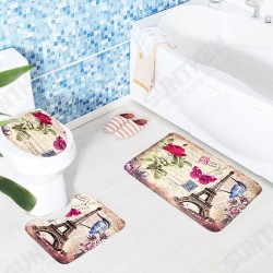 3 Sets Toilet Seat European Style Toilet Carpet Fabric Pedestal Iron Tower Printing Bathroom Mat 3 Sets Toilet Seat European Style Toilet Carpet Fabric Pedestal Iron Tower Printing Bathroom Mat