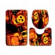 3PC Halloween Print Carpet Bathroom Non-Slip Pedestal Rug Lid Toilet Cover Bath Mat Set