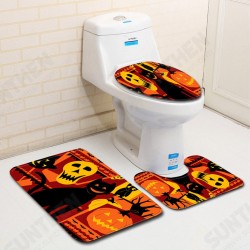 3PC Halloween Print Carpet Bathroom Non-Slip Pedestal Rug Lid Toilet Cover Bath Mat Set 3PC Halloween Print Carpet Bathroom Non-Slip Pedestal Rug Lid Toilet Cover Bath Mat Set