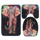 3PCS Anti-slip Africa Elephant Bath Mat Set An-tiski Water Absorption Pedestal Rug Lid Toilet Cover Set