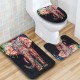 3PCS Anti-slip Africa Elephant Bath Mat Set An-tiski Water Absorption Pedestal Rug Lid Toilet Cover Set