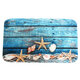 3PCS Starfish Wood No-slip Bathroom Pedestal Rug Lid Toilet Cover Bath Mat Set