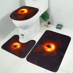 3Pcs Bath Mat Pedestal Non Slip Toilet Lid Black Cover Shower Bathroom Rug Set Carpet 3Pcs Bath Mat Pedestal Non Slip Toilet Lid Black Cover Shower Bathroom Rug Set Carpet