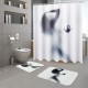 3Pcs/Set Bathroom Rug Mats Female Shadow Anti-slip Carpet Shower Toilet Rug Floor Mat