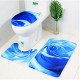 3pcs 3D Rose Bathroom Floor Mat Set Anti Slip Rug, Shower Bath Mat ,Toilet Lid Cover