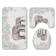 3pcs Anti-slip Bath Rug Elephant Mat Bathroom Mat Set Bathroom