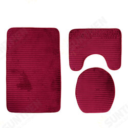 3pcs Striped 3D Anti-slip Bath Rug Toilet Mats Set Soft Absorbent Bathroom Carpet Toilet Lid Seat Cover Closestool Pad 3pcs Striped 3D Anti-slip Bath Rug Toilet Mats Set Soft Absorbent Bathroom Carpet Toilet Lid Seat Cover Closestool Pad